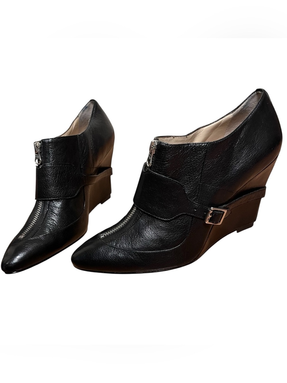 Elizabeth and James E Raffa Ankle Leather Booties 4" Heel & Wedge 9 1/2 - Picture 7 of 12